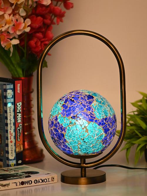 stylish design oval shape color table lamp with decorative glass shade - 18825366 - Very Small Image - 1