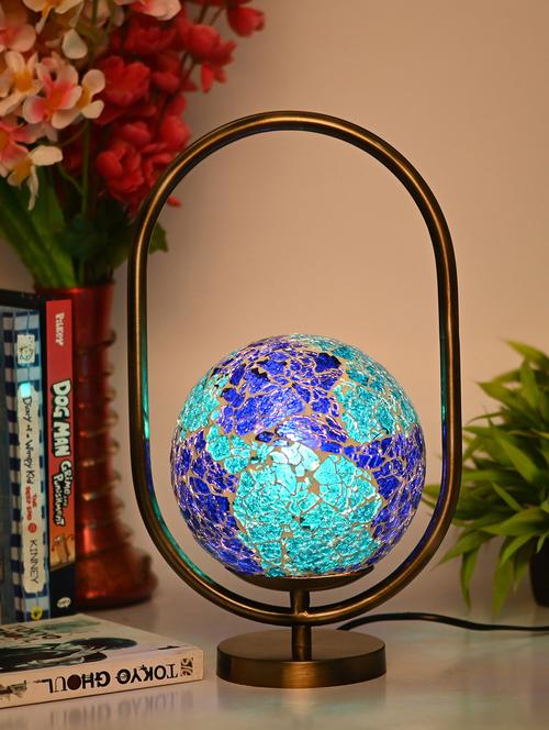 stylish design oval shape color table lamp with decorative glass shade - 18825369 - Very Small Image - 1