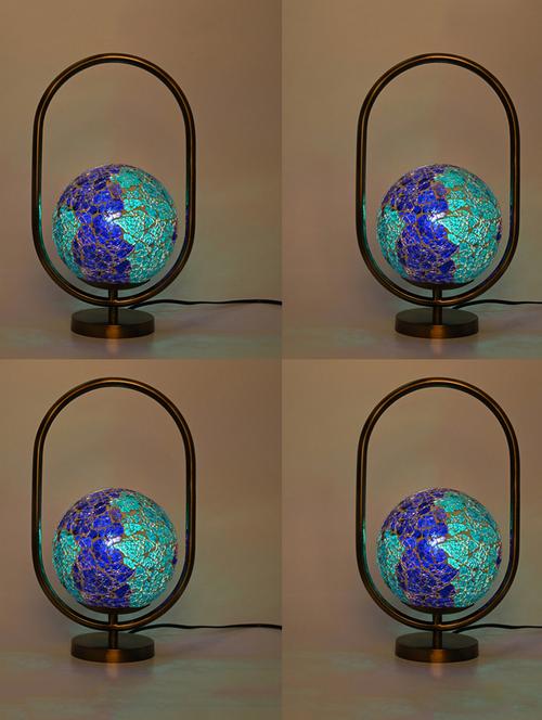 stylish design oval shape color table lamp with decorative glass shade - 18825373 - Very Small Image - 1