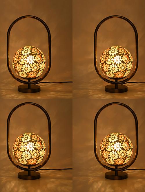 stylish design oval shape color table lamp with decorative glass shade - 18825384 - Very Small Image - 1