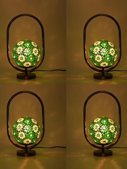 stylish design oval shape color table lamp with decorative glass shade - 18825394 - Very Small Image - 1