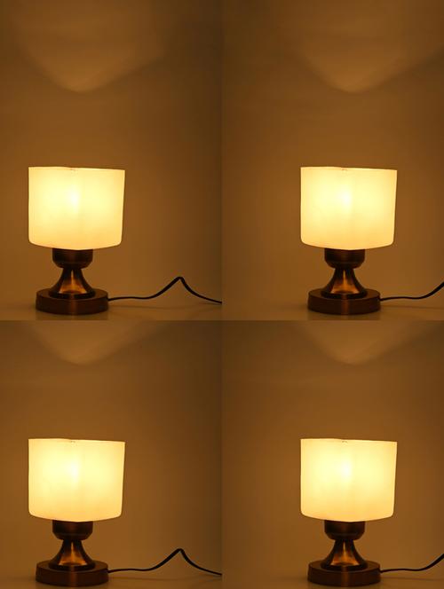 designer led compatible table lamp with decorated glass shade - 18825398 - Very Small Image - 1