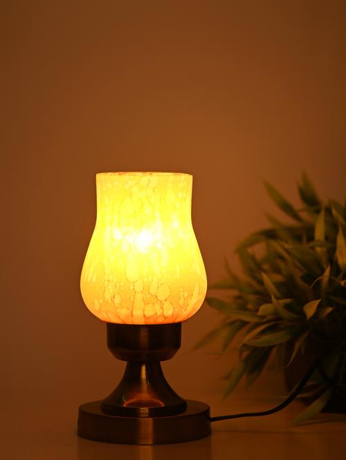 designer led compatible table lamp with decorated glass shade - 18825405 - Very Small Image - 1