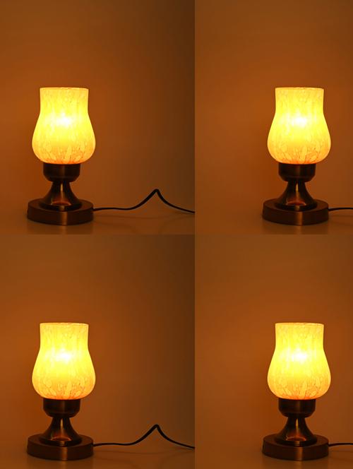 designer led compatible table lamp with decorated glass shade - 18825409 - Very Small Image - 1