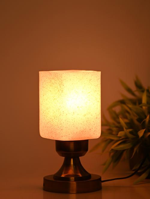 designer led compatible table lamp with decorated glass shade - 18825423 - Very Small Image - 1