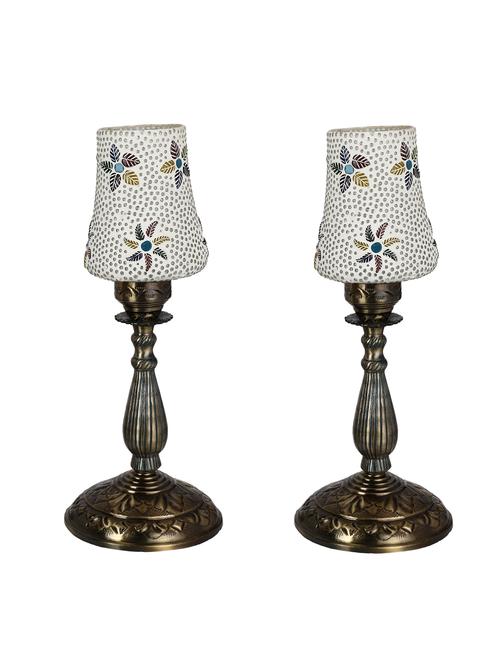 antique style metal & glass table lamp for home - 18825451 - Very Small Image - 1
