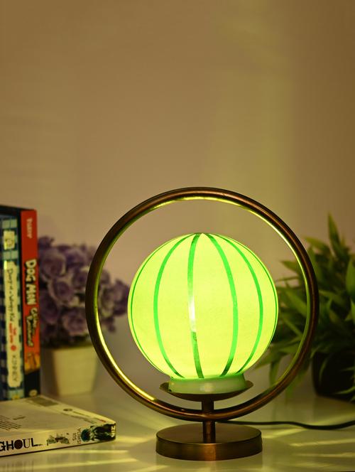 designer & decorative round table lamp with decorative colorful glass shade - 18825496 - Very Small Image - 1