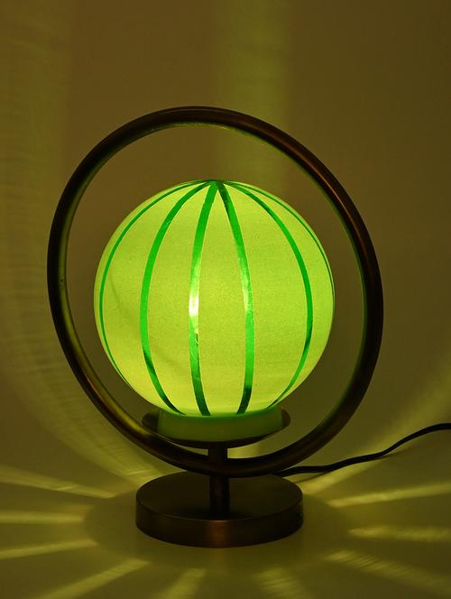 designer & decorative round table lamp with decorative colorful glass shade - 18825499 - Very Small Image - 1