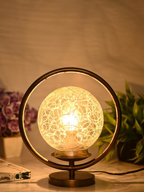 designer & decorative round table lamp with decorative colorful glass shade - 18825507 - Very Small Image - 1