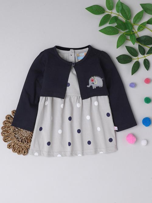 grey polka dots frock - 18825524 - Very Small Image - 1