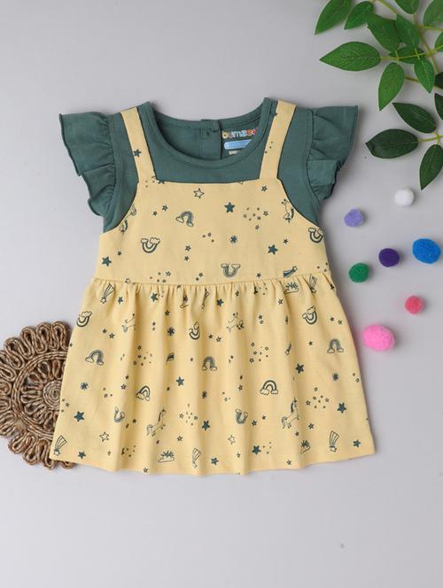 yellow printed frock - 18825530 - Very Small Image - 1