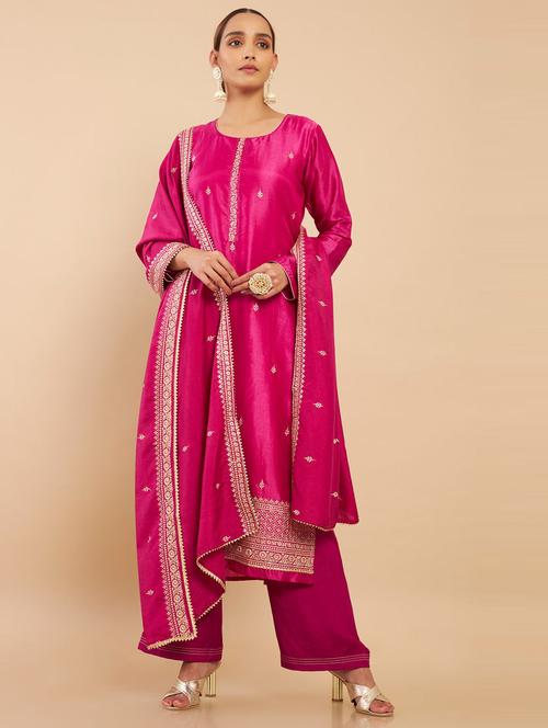 embroidered unstitched suit set - 18826865 - Very Small Image - 1
