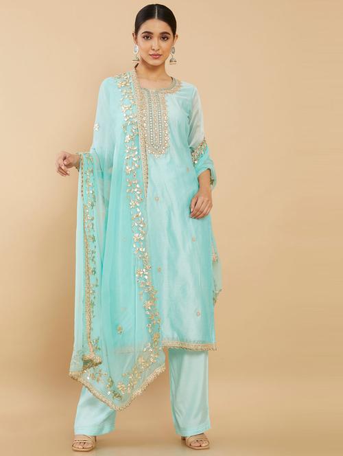 embroidered unstitched suit set - 18826869 - Very Small Image - 1