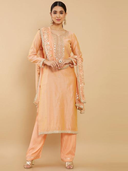 embroidered unstitched suit set - 18826871 - Very Small Image - 1