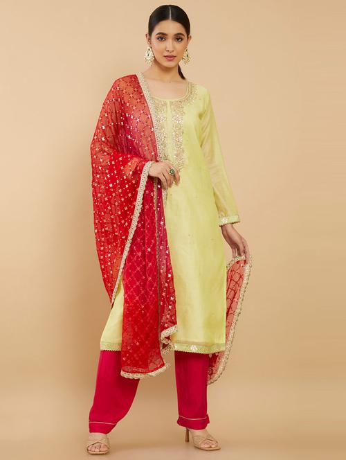 embroidered unstitched suit set - 18826874 - Very Small Image - 1