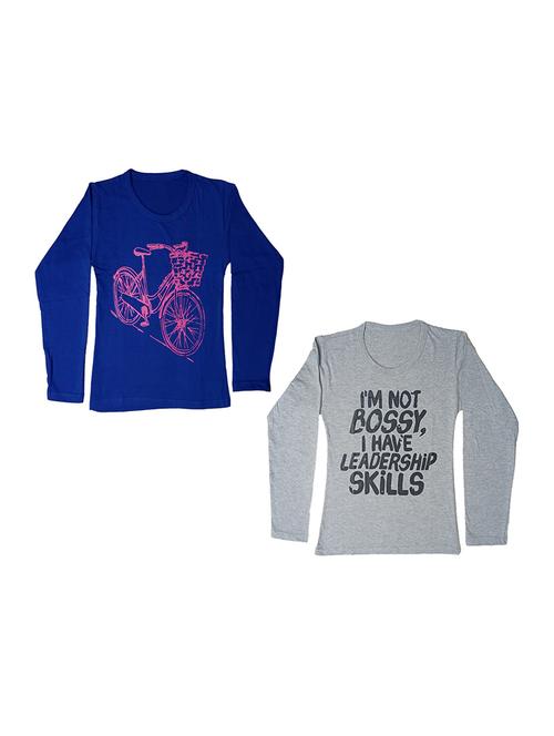 round neck printed regular combo tee - 18832197 - Very Small Image - 1