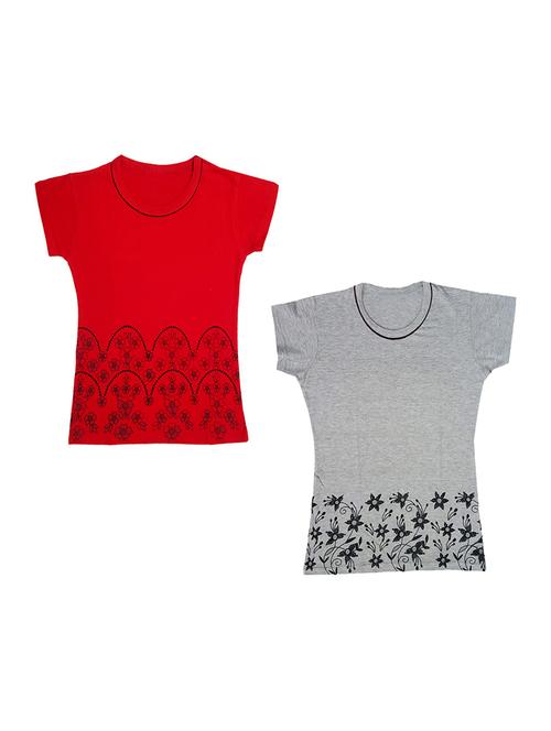 round neck printed regular combo top - 18832239 - Very Small Image - 1