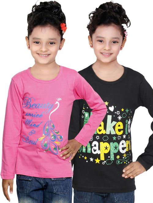 round neck printed regular combo top - 18832329 - Very Small Image - 1