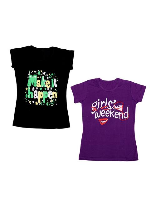 round neck printed regular combo top - 18832338 - Very Small Image - 1