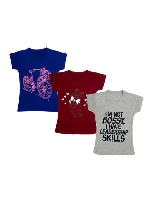 round neck printed regular combo top - 18832342 - Very Small Image - 1