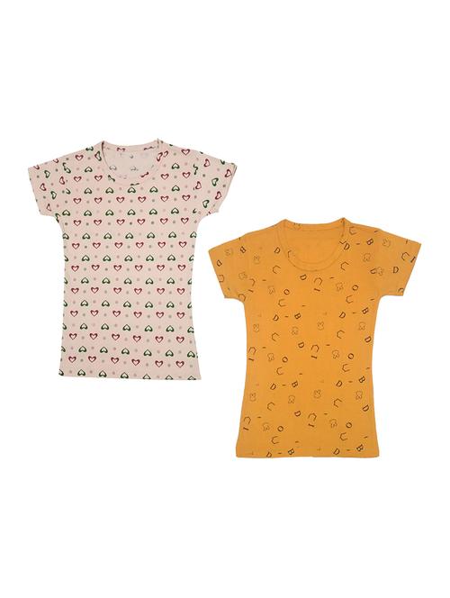 round neck printed regular combo top - 18832404 - Very Small Image - 1