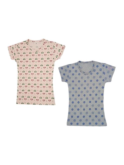 round neck printed regular combo top - 18832410 - Very Small Image - 1