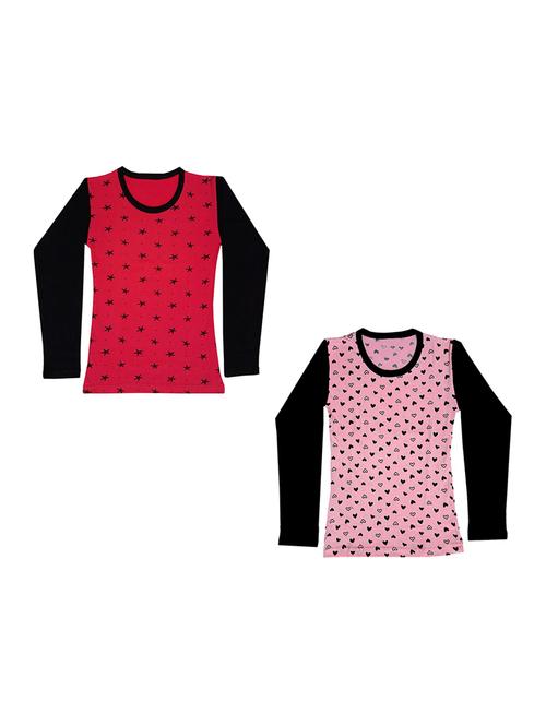 round neck printed regular combo top - 18832412 - Very Small Image - 1