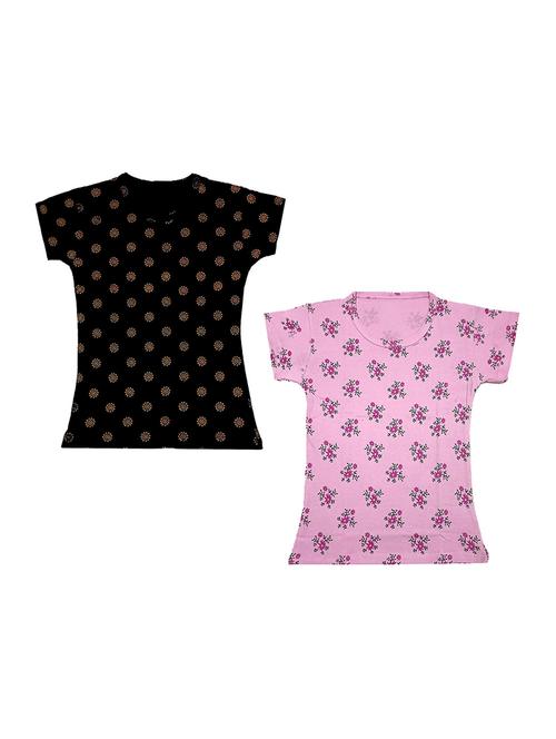 round neck printed regular combo top - 18832420 - Very Small Image - 1