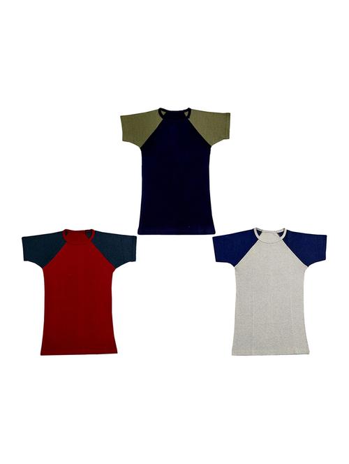 round neck solid regular combo top - 18832438 - Very Small Image - 1