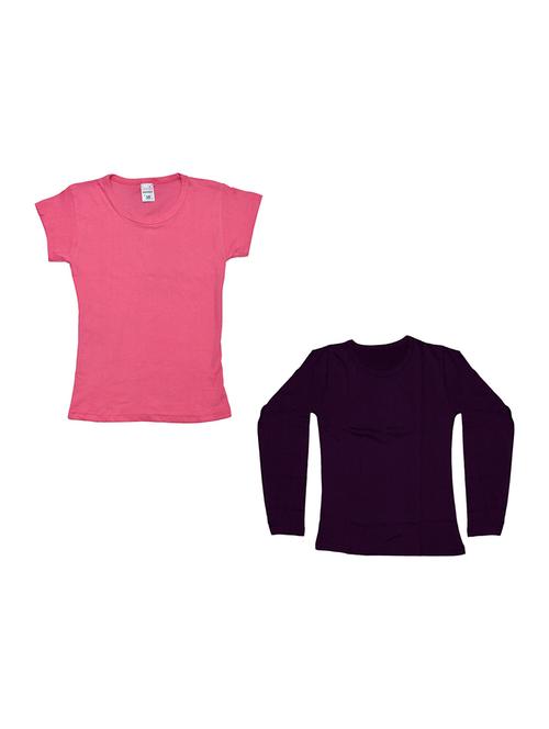 round neck solid regular combo top - 18832455 - Very Small Image - 1