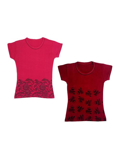 round neck printed regular combo top - 18832500 - Very Small Image - 1