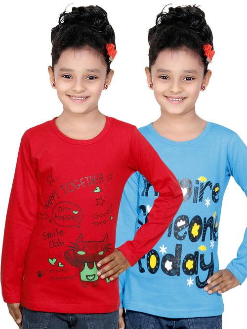 round neck printed regular combo top - 18832509 - Very Small Image - 1