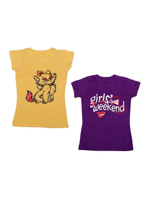 round neck printed regular combo top - 18832569 - Very Small Image - 1