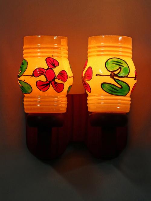 led compactable wood & glass wall lamp light - bb1, pack of 4 - 18835727 - Very Small Image - 1