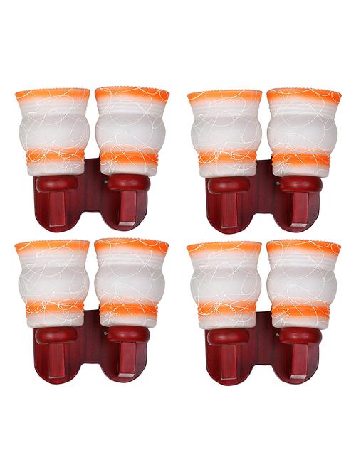 led compactable wood & glass wall lamp light - bd1, pack of 4 - 18835731 - Very Small Image - 1