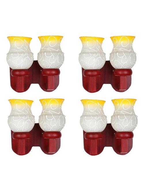 led compactable wood & glass wall lamp light - be1, pack of 4 - 18835734 - Very Small Image - 1
