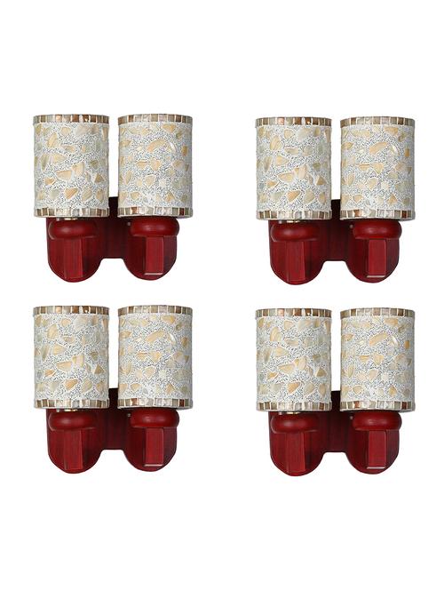 led compactable wood & glass wall lamp light - bf1, pack of 4 - 18835736 - Very Small Image - 1