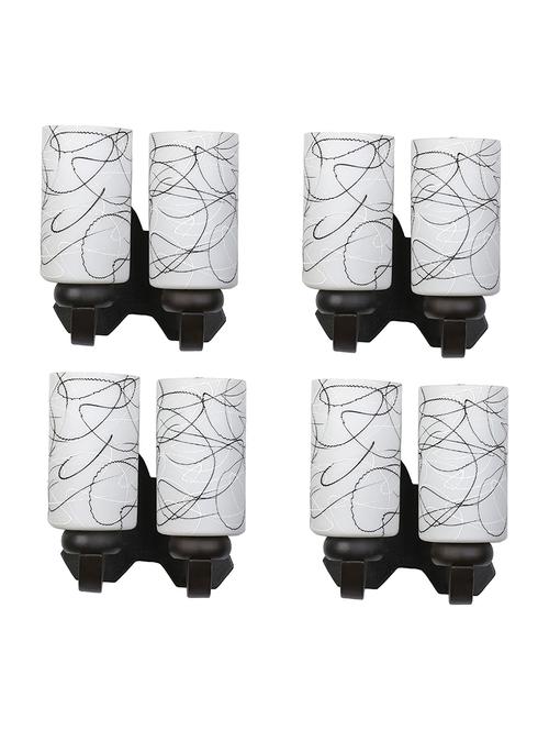 led compactable wood & glass wall lamp light - cf1, pack of 4 - 18835777 - Very Small Image - 1
