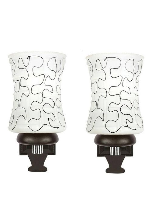 stylish sconce wood glass wall lamp light/ night lamp -a71, pack of 2 - 18836026 - Very Small Image - 1