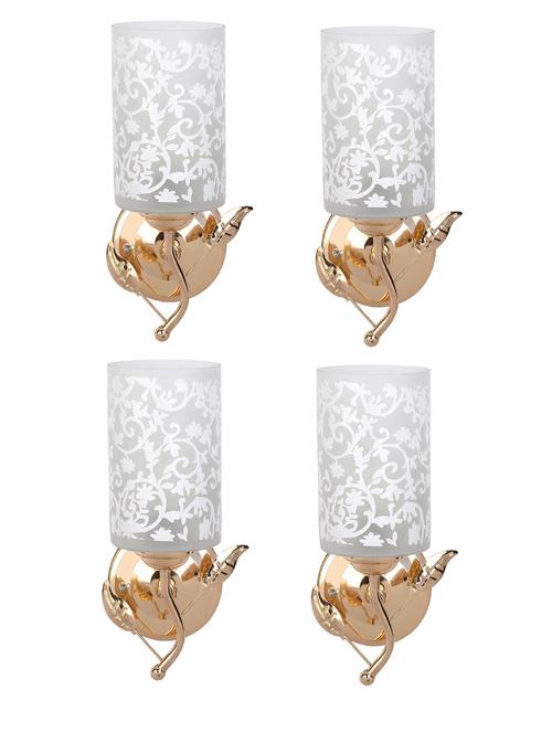 designer glass & metal sconce wall lamp light - a11, pack of 4 - 18836524 - Very Small Image - 1