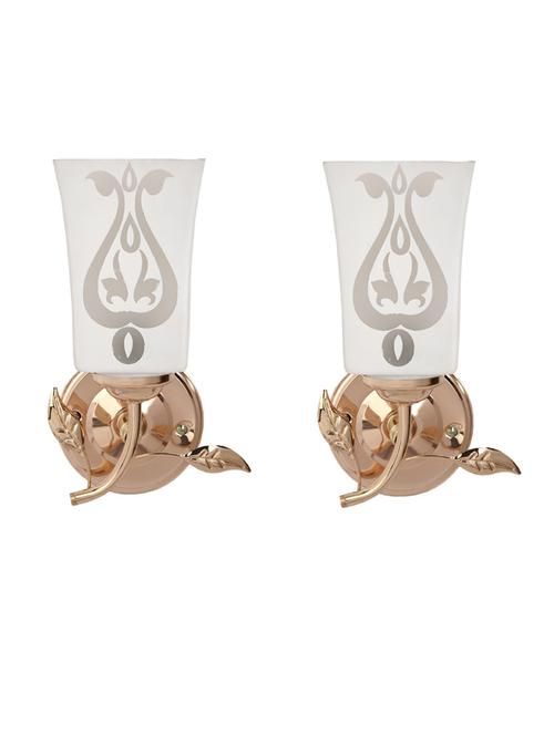 designer glass & metal sconce wall lamp light - a19, pack of 2 - 18836532 - Very Small Image - 1