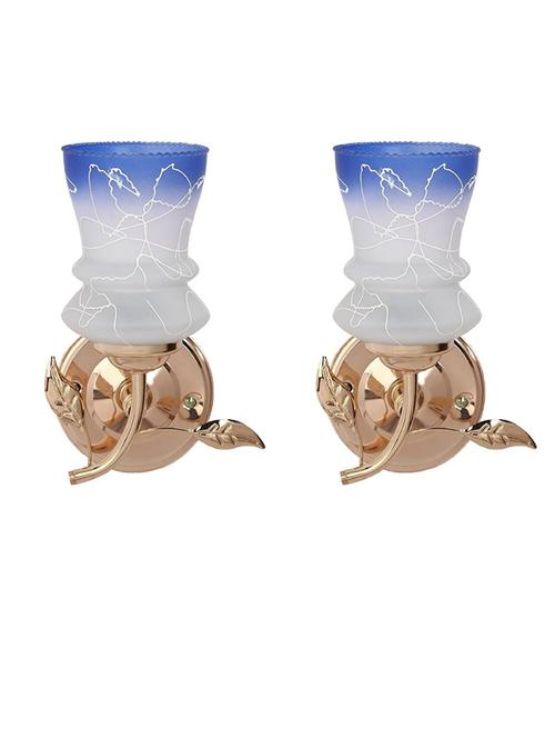 designer glass & metal sconce wall lamp light - a39, pack of 2 - 18836552 - Very Small Image - 1