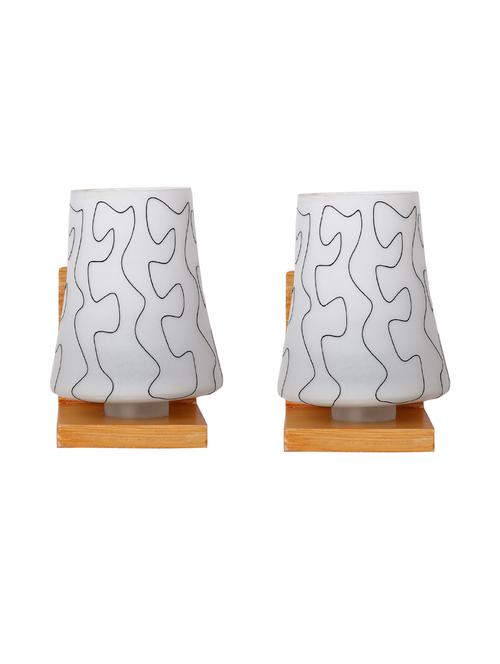 designer glass & metal sconce wall lamp light - a48, pack of 2 - 18836561 - Very Small Image - 1