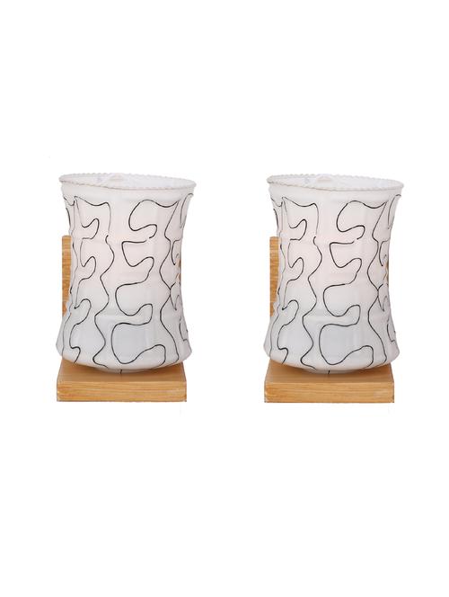 designer glass & metal sconce wall lamp light - a57, pack of 2 - 18836569 - Very Small Image - 1