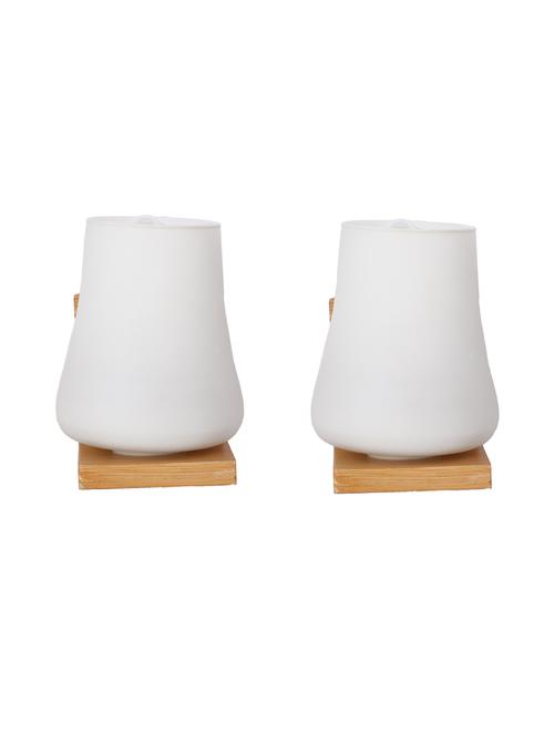designer glass & metal sconce wall lamp light - a60, pack of 2 - 18836572 - Very Small Image - 1