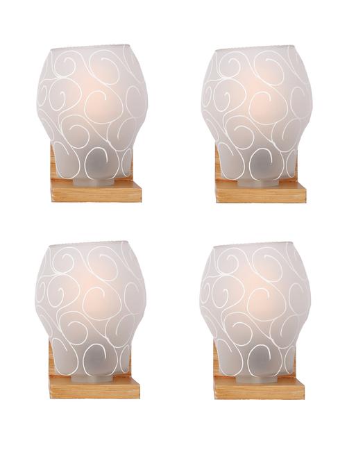 designer glass & metal sconce wall lamp light - a64, pack of 4 - 18836576 - Very Small Image - 1