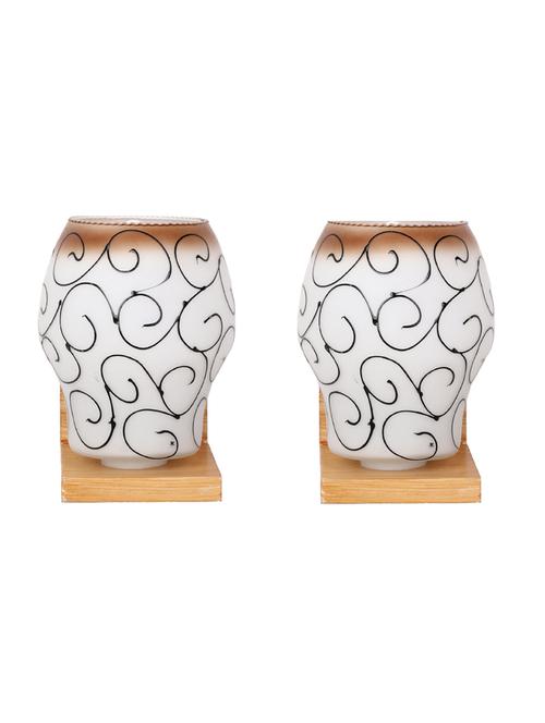 designer glass & metal sconce wall lamp light - a66, pack of 2 - 18836578 - Very Small Image - 1