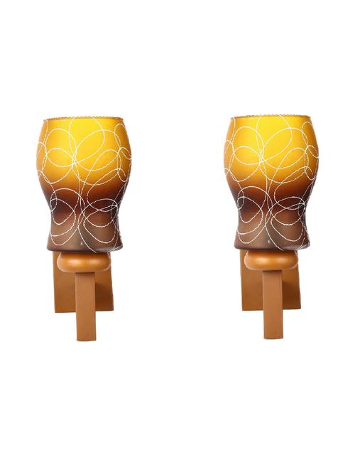 designer glass & metal sconce wall lamp light - a90, pack of 2 - 18836599 - Very Small Image - 1