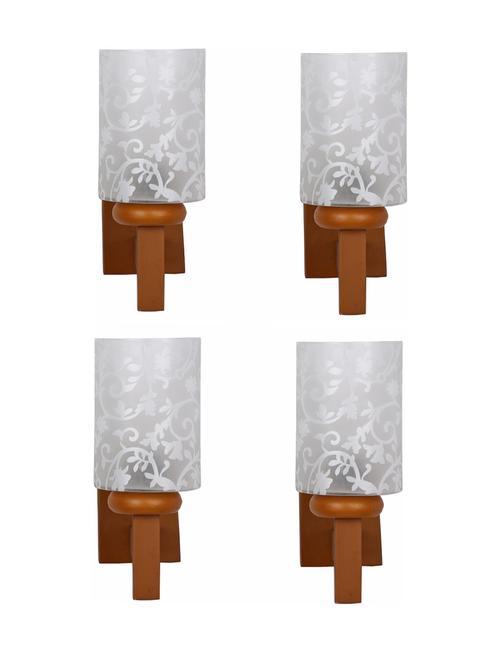 designer glass & metal sconce wall lamp light - a97, pack of 4 - 18836605 - Very Small Image - 1