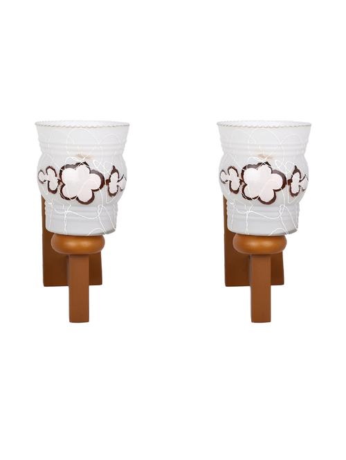 designer glass & metal sconce wall lamp light - a99, pack of 2 - 18836607 - Very Small Image - 1
